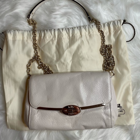 Coach Crossbody White smooth leather bag - Picture 1 of 5